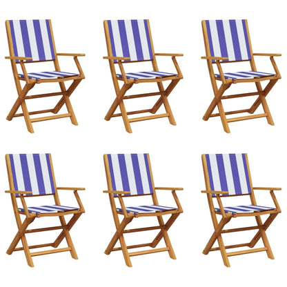 Chaises de jardin pliantes lot de 6 tissu et bois massif