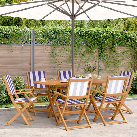 Chaises de jardin pliantes lot de 6 tissu et bois massif