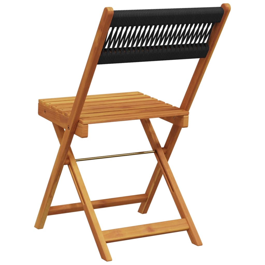 Chaises de jardin pliantes lot de 4 noir bois d'acacia massif