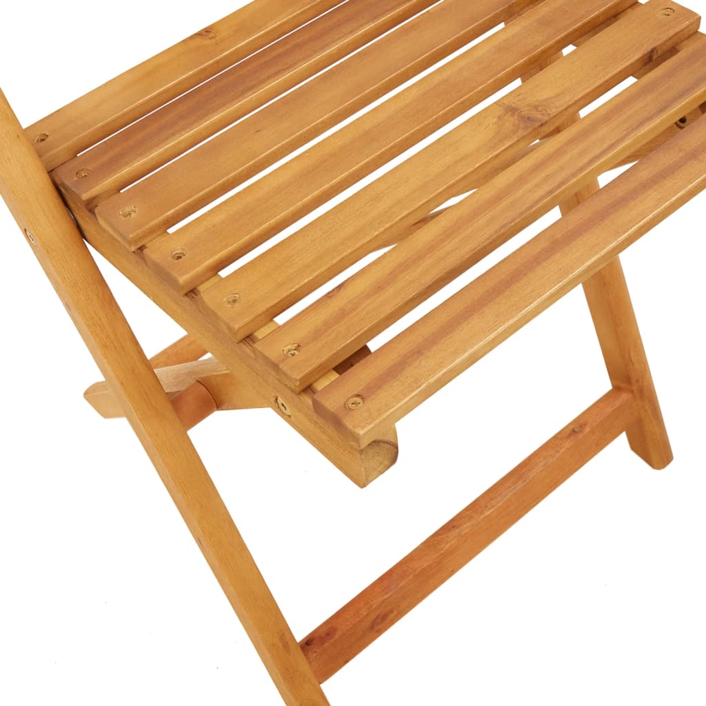 Chaises de jardin pliantes lot de 4 noir bois d'acacia massif