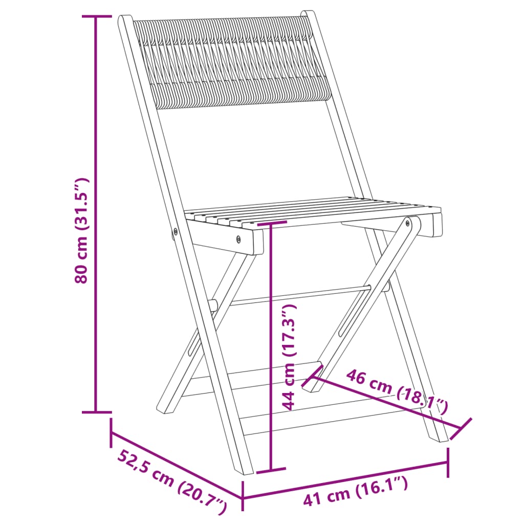 Chaises de jardin pliantes lot de 4 noir bois d'acacia massif