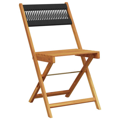 Chaises de jardin pliantes lot de 8 noir bois d'acacia massif