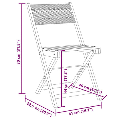 Chaises de jardin pliables lot de 6 gris bois d'acacia massif