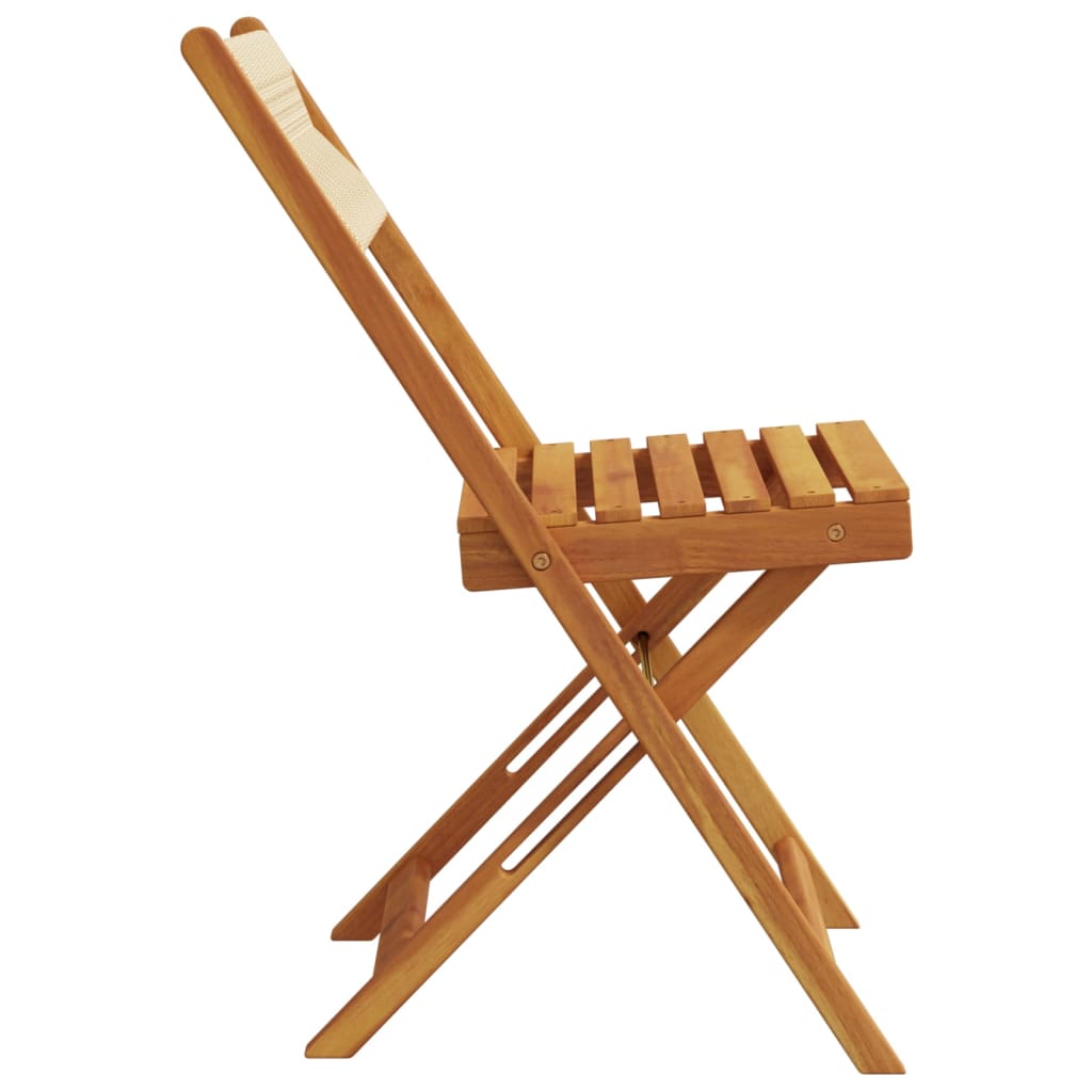 Chaises de jardin pliantes lot de 6 beige bois d'acacia massif