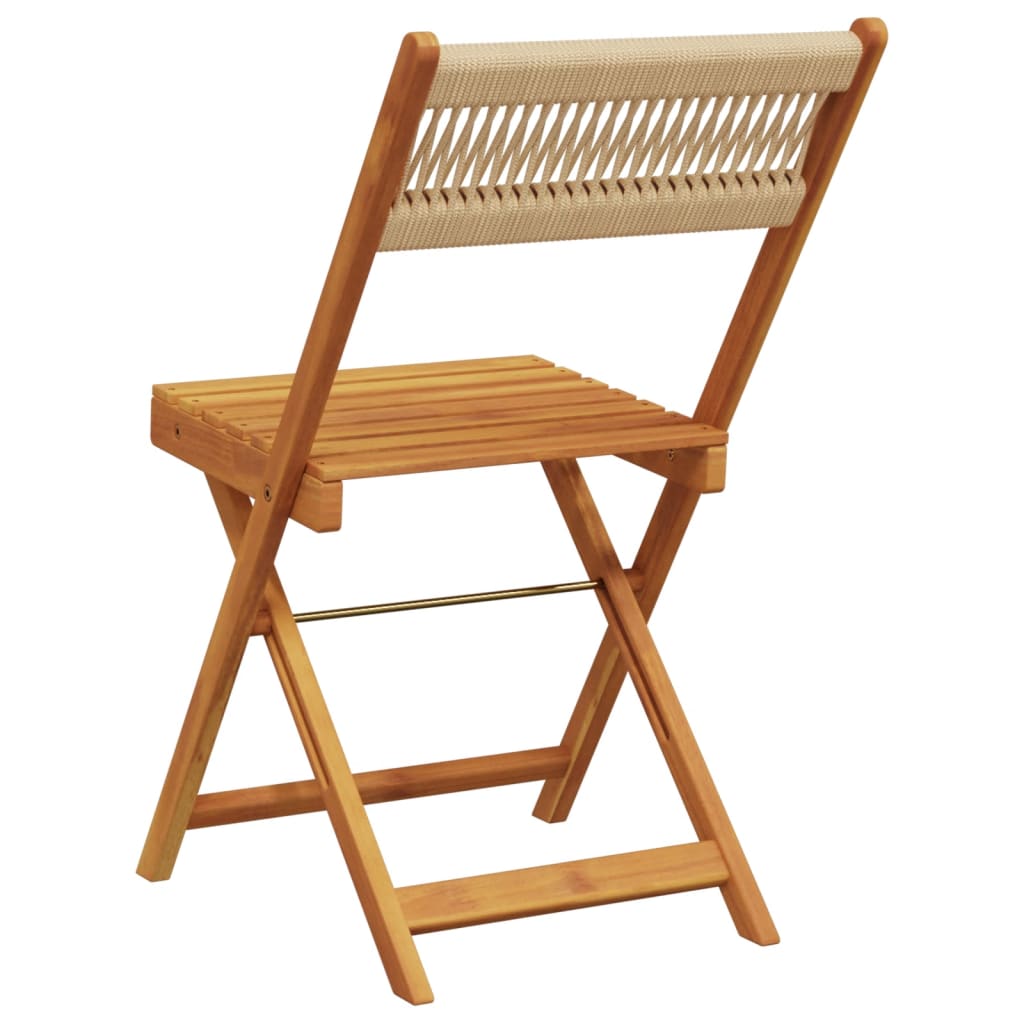 Chaises de jardin pliantes lot de 6 beige bois d'acacia massif