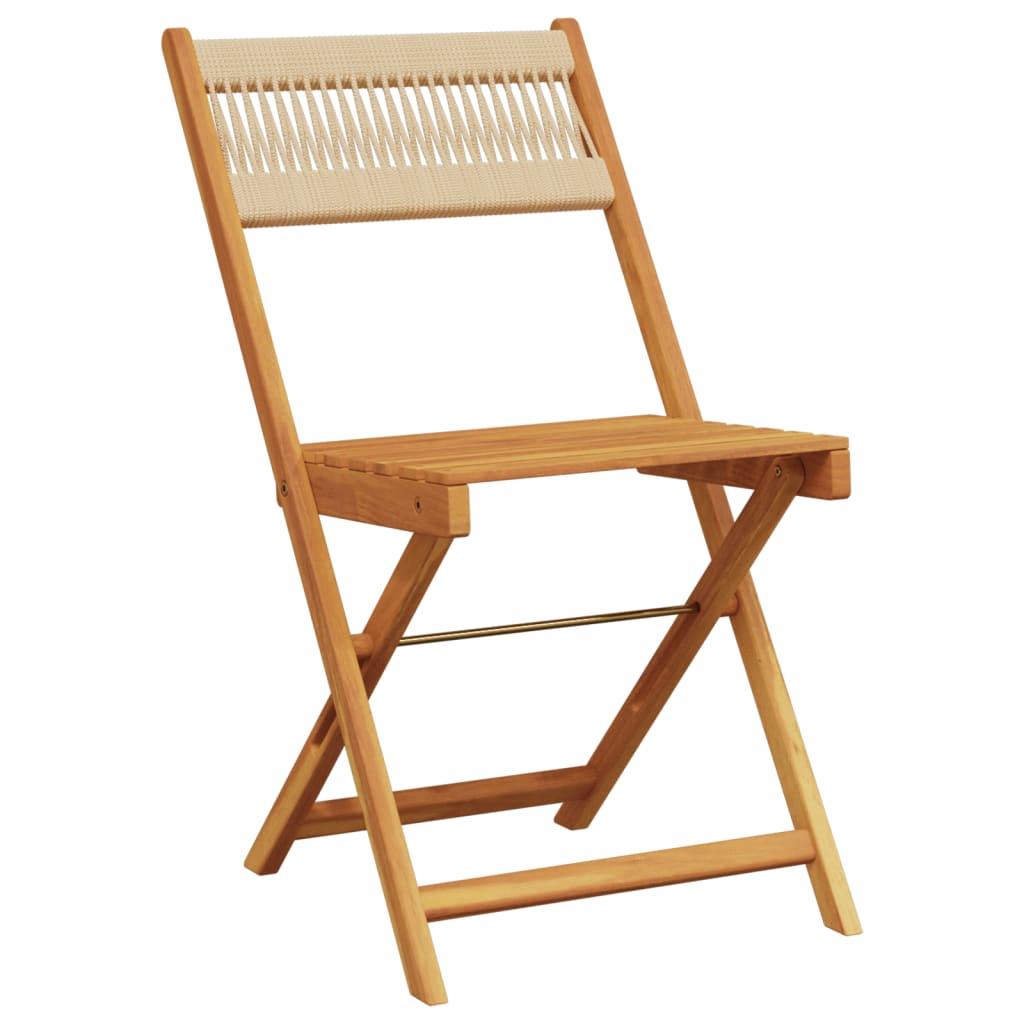 Chaises de jardin pliantes lot de 8 beige bois d'acacia massif