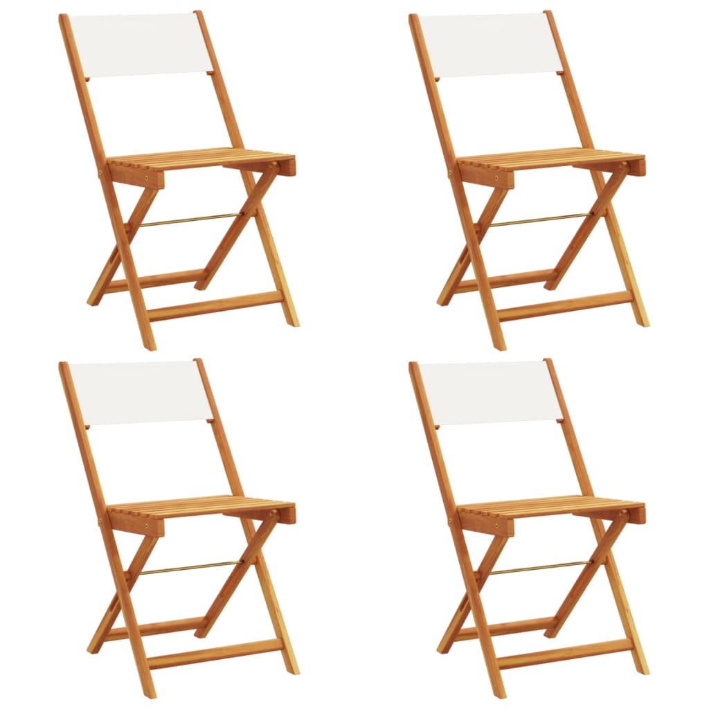 Chaises de jardin pliantes lot de 4 tissu et bois massif