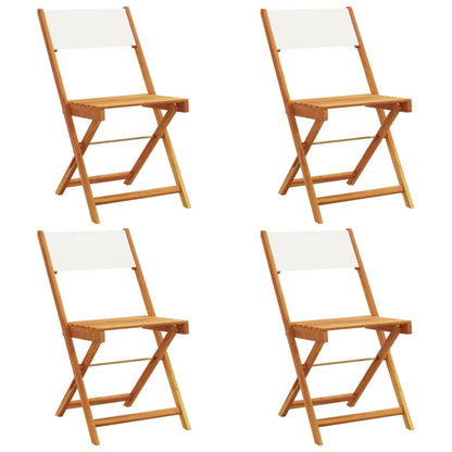 Chaises de jardin pliantes lot de 4 tissu et bois massif