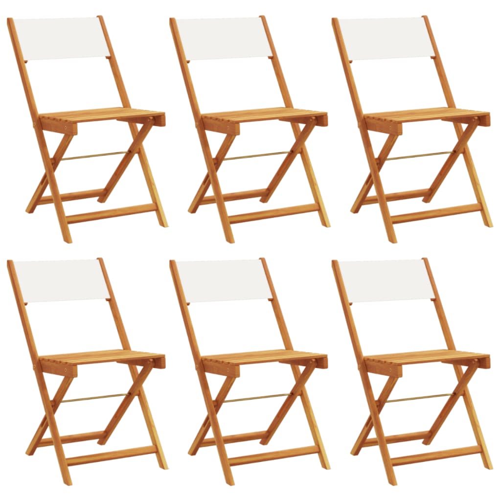 Chaises de jardin pliantes lot de 6 tissu et bois massif