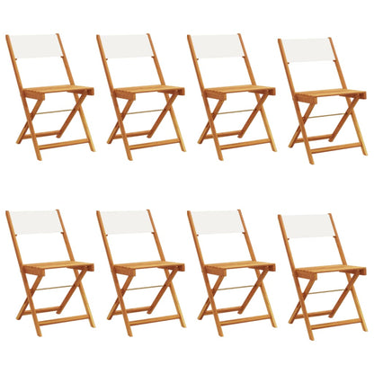 Chaises de jardin pliantes lot de 8 tissu et bois massif