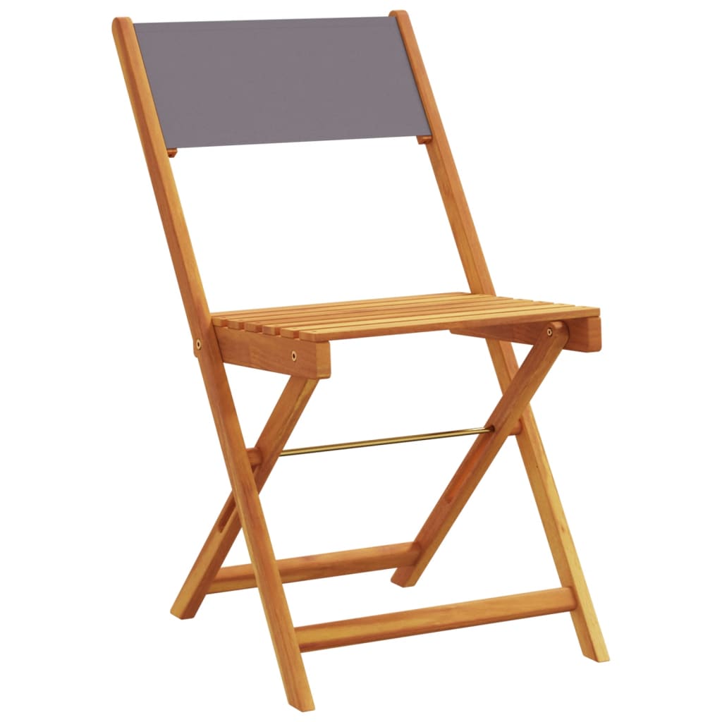 Chaises de jardin pliantes lot de 4 tissu et bois massif