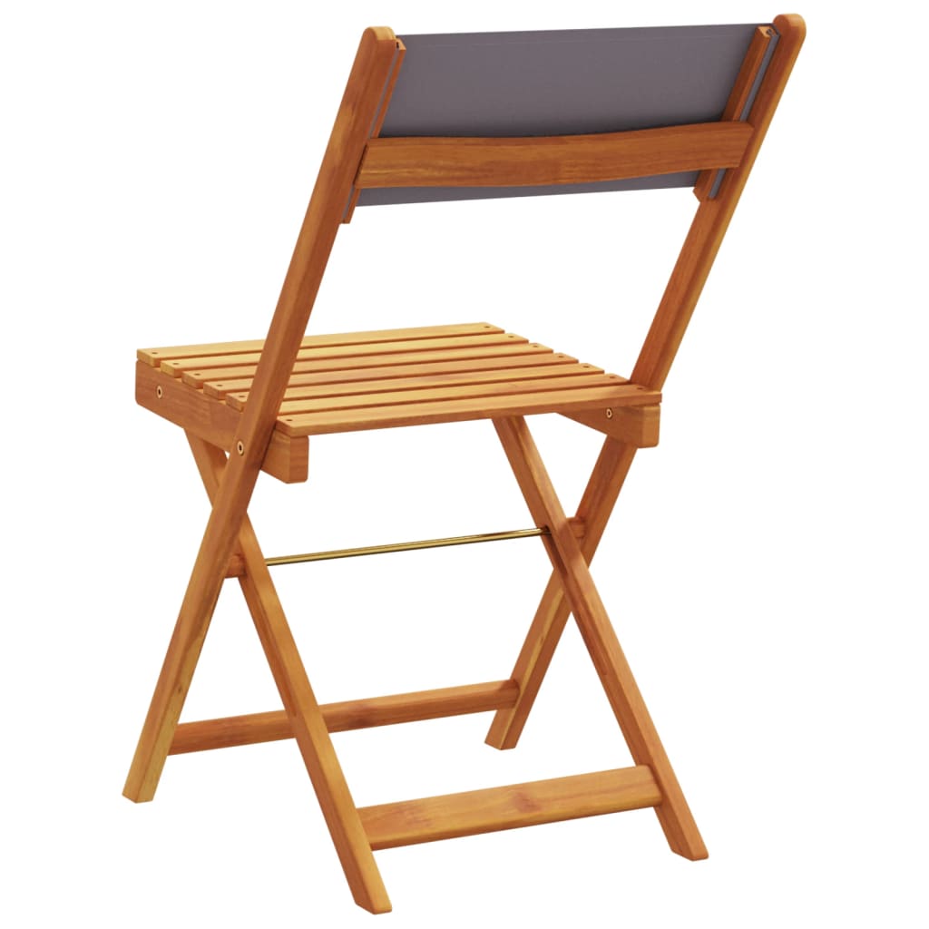 Chaises de jardin pliantes lot de 4 tissu et bois massif