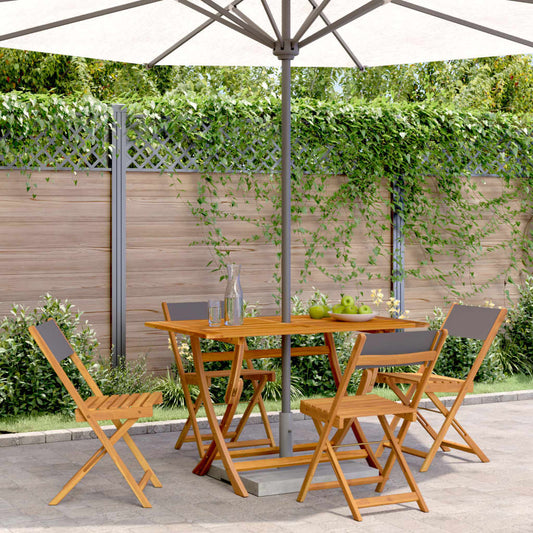 Chaises de jardin pliantes lot de 4 tissu et bois massif