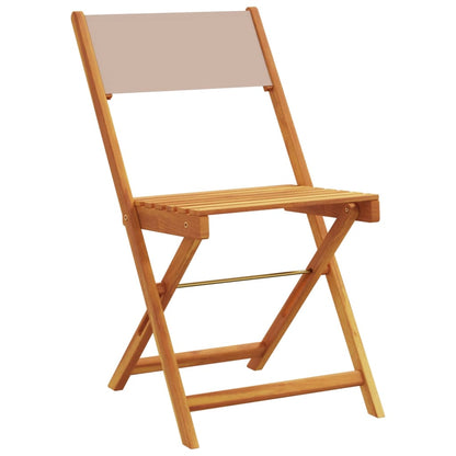 Chaises de jardin pliantes lot de 4 taupe tissu et bois massif