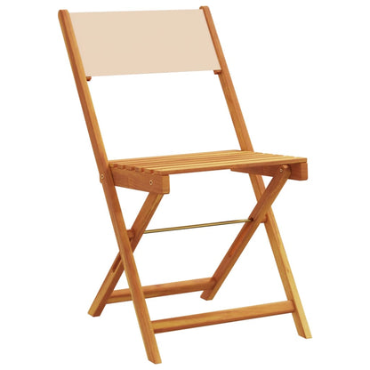 Chaises de jardin pliantes lot de 8 beige tissu et bois massif