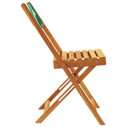 Chaises de jardin pliantes lot de 4 vert tissu et bois massif