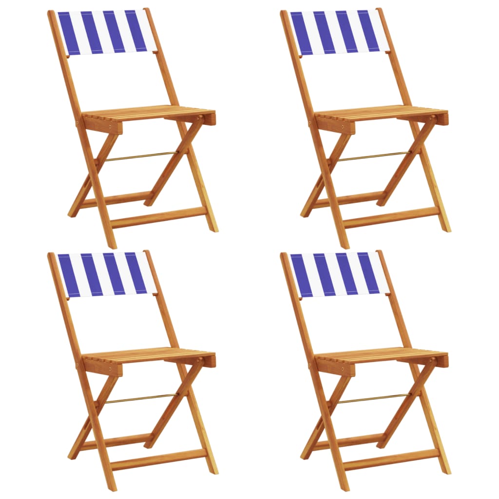 Chaises de jardin pliantes lot de 4 tissu et bois massif