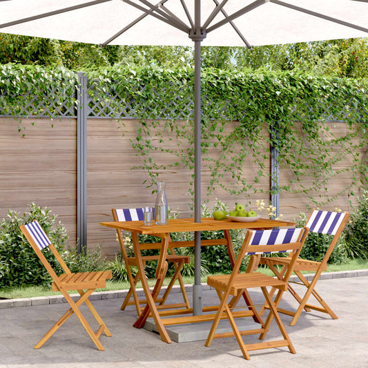 Chaises de jardin pliantes lot de 4 tissu et bois massif