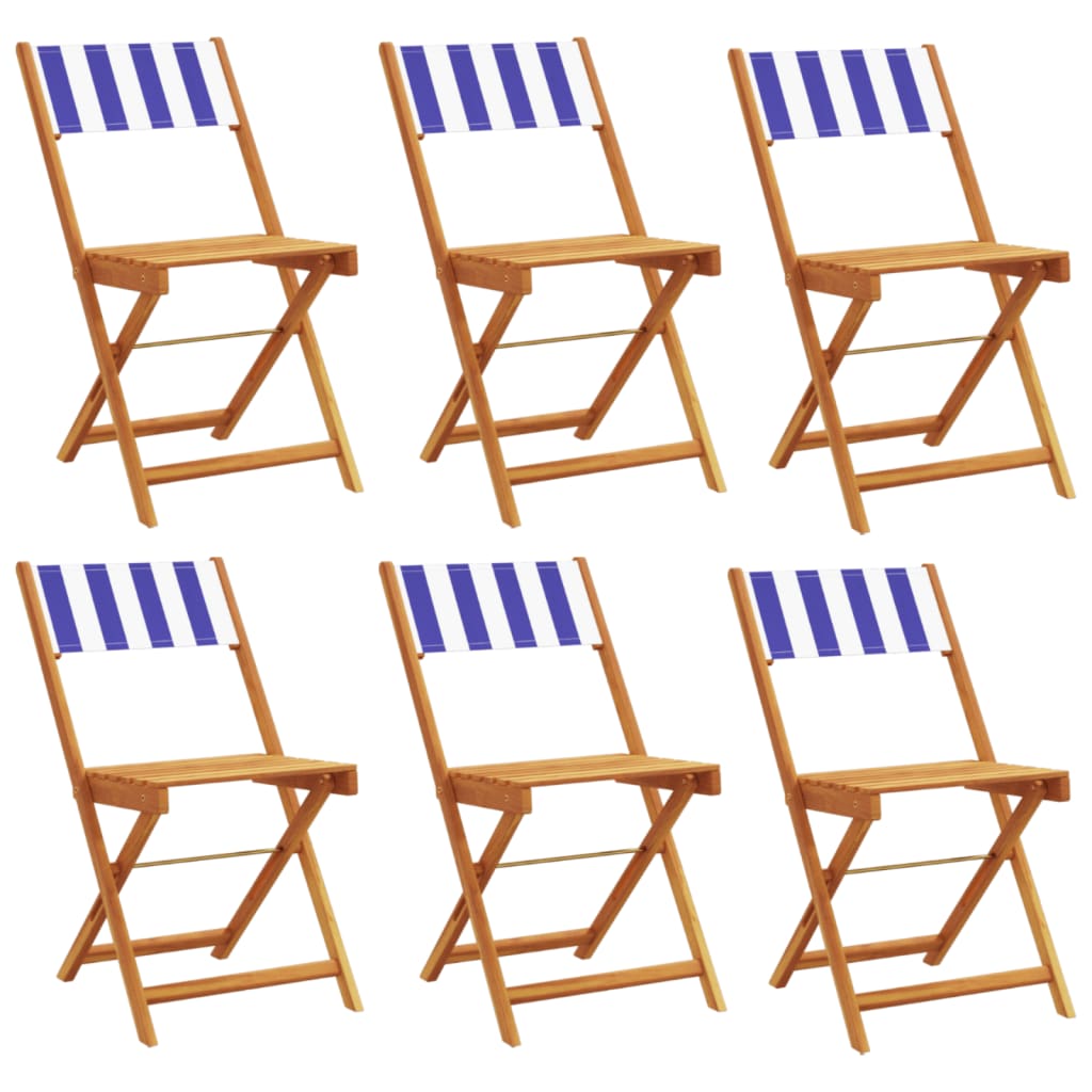 Chaises de jardin pliantes lot de 6 tissu et bois massif