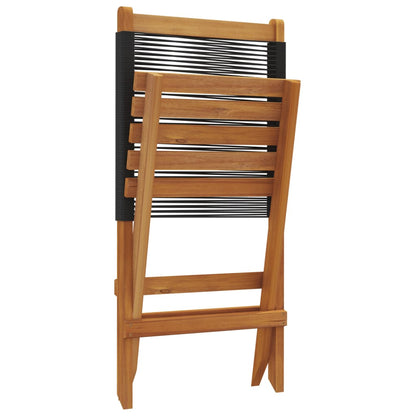 Chaises de jardin pliantes lot de 8 noir bois d'acacia massif