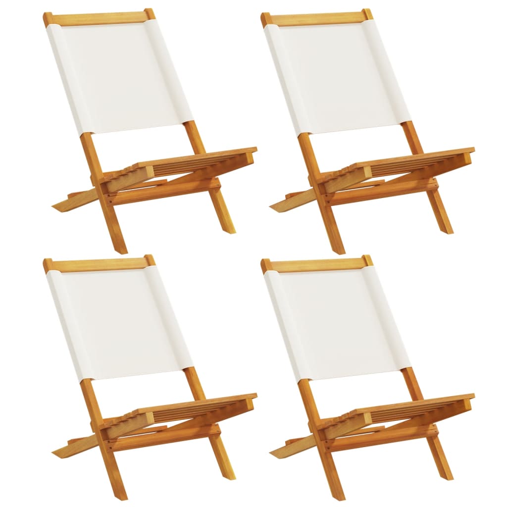 Chaises de jardin pliantes lot de 4 tissu et bois massif