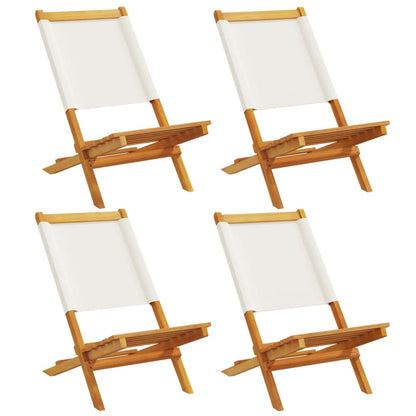 Chaises de jardin pliantes lot de 4 tissu et bois massif