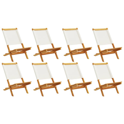 Chaises de jardin pliantes lot de 8 tissu et bois massif