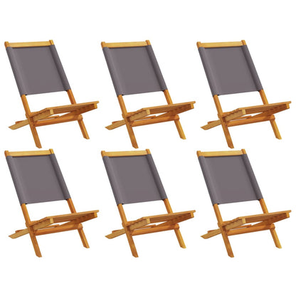 Chaises de jardin pliantes lot de 6 tissu et bois massif