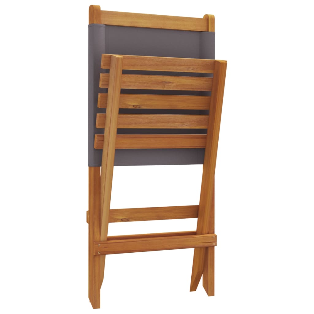 Chaises de jardin pliantes lot de 6 tissu et bois massif