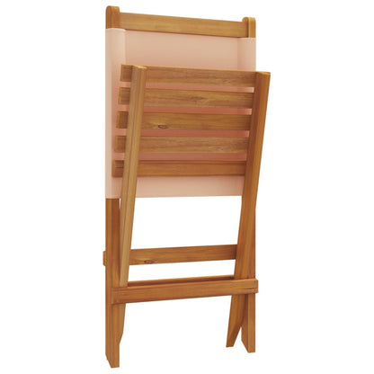 Chaises de jardin pliantes lot de 4 beige tissu et bois massif