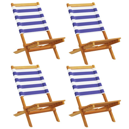 Chaises de jardin pliantes lot de 4 tissu et bois massif