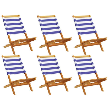 Chaises de jardin pliantes lot de 6 tissu et bois massif