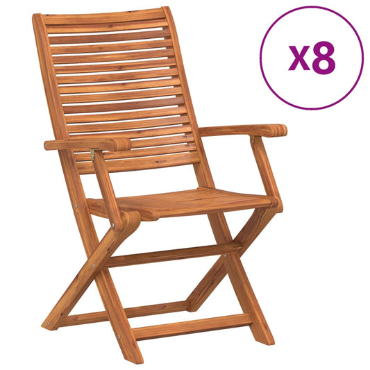 Chaises de jardin pliantes lot de 8 57x66x95 cm bois d'acacia