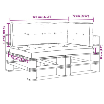 Coussins de palette lot de 3 crème tissu