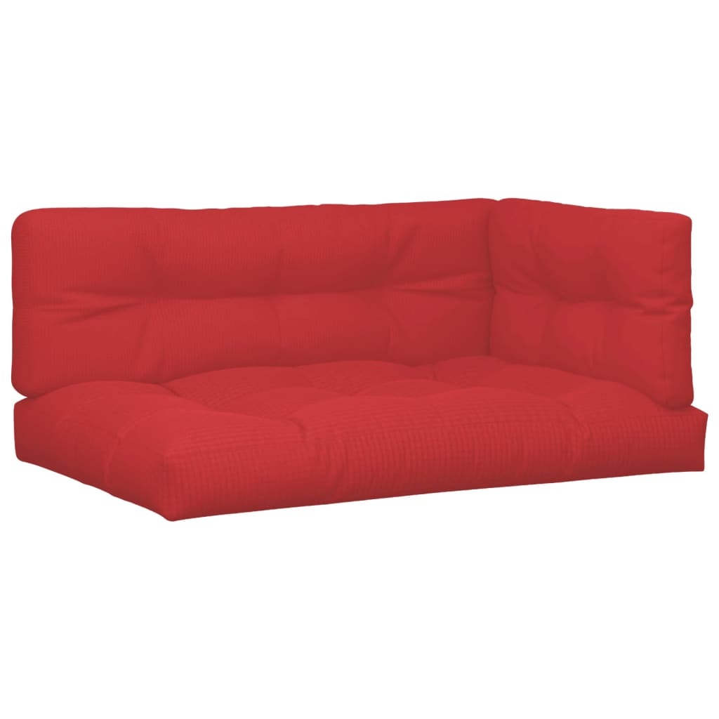 Coussins de palette lot de 3 rouge tissu