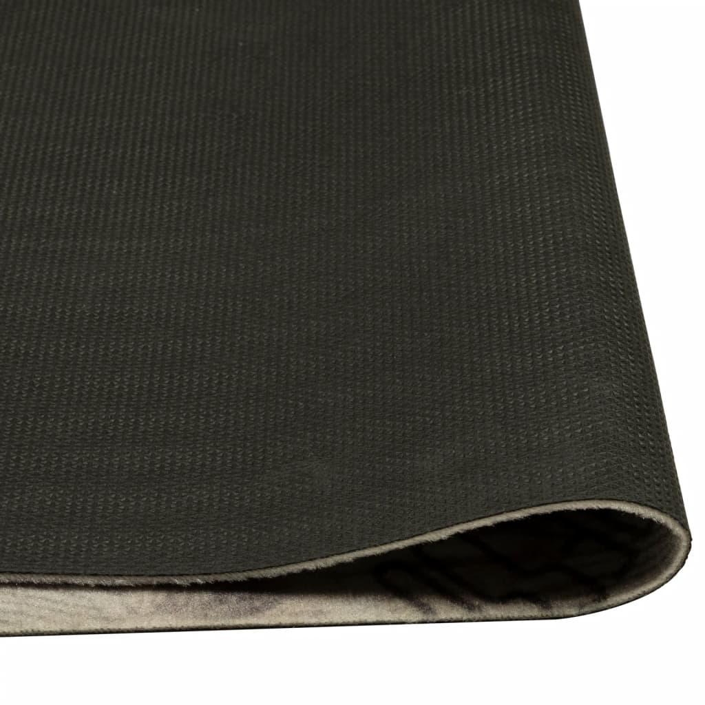 Tapis de cuisine lavable imprimé café gris 45x150 cm velours