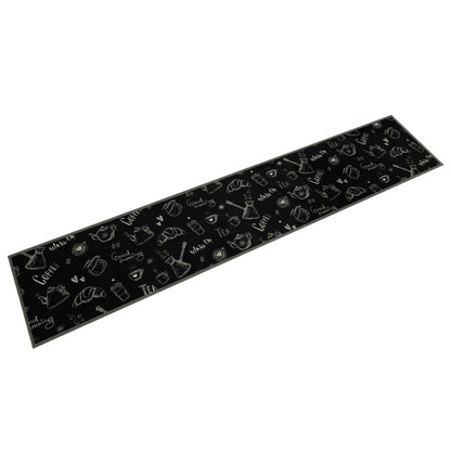 Tapis de cuisine lavable imprimé Morning noir 60x300 cm velours