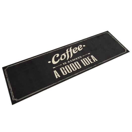 Tapis de cuisine lavable texte Coffee 45x150 cm velours