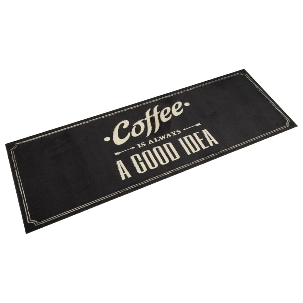 Tapis de cuisine lavable texte Coffee 60x180 cm velours