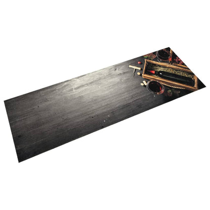 Tapis de cuisine lavable bouteille de vin 45x150 cm velours