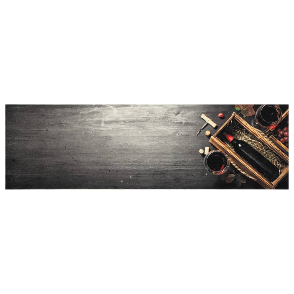 Tapis de cuisine lavable bouteille de vin 45x150 cm velours