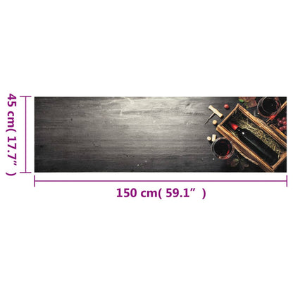 Tapis de cuisine lavable bouteille de vin 45x150 cm velours