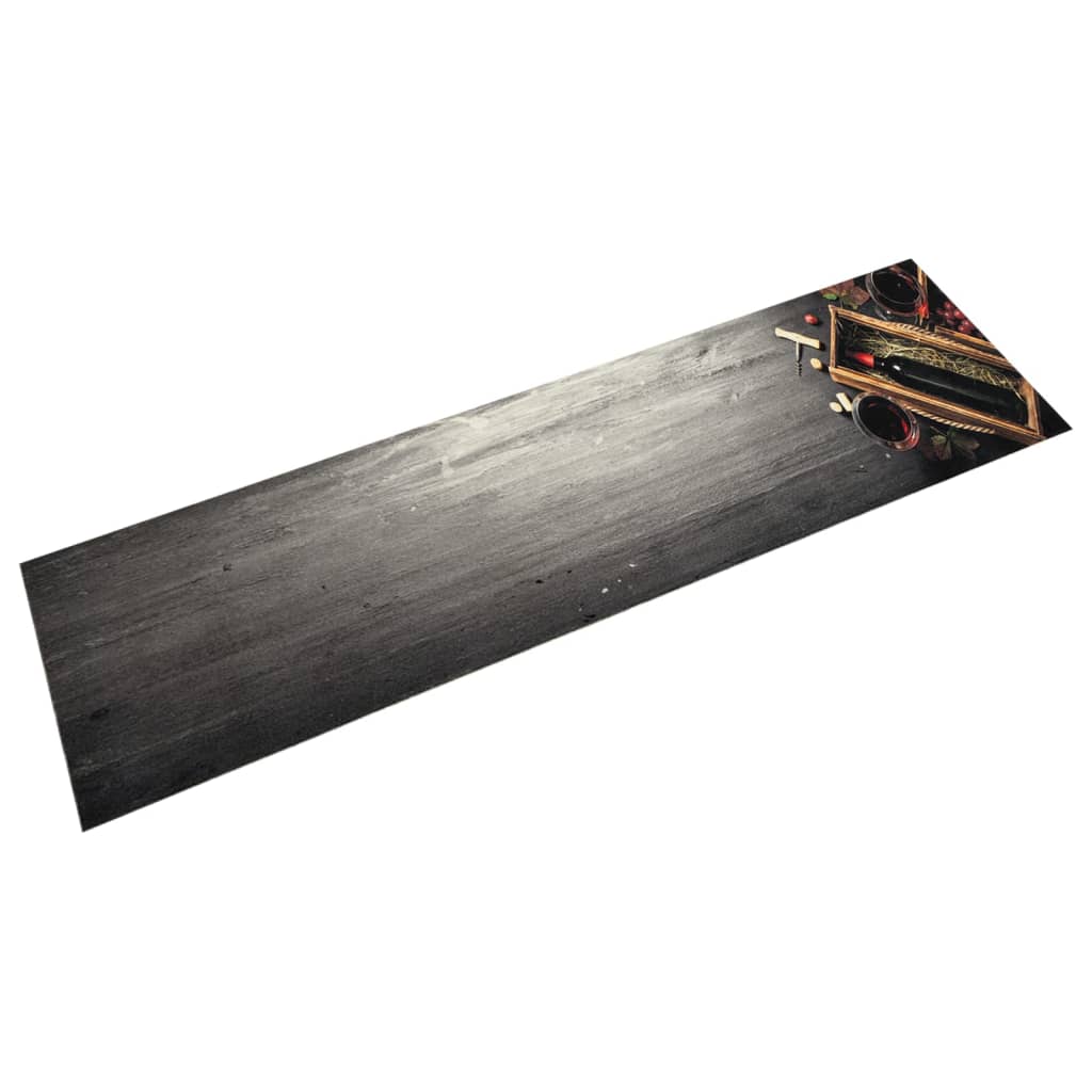 Tapis de cuisine lavable bouteille de vin 60x300 cm velours