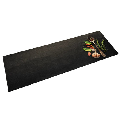 Tapis de cuisine lavable impression d'épices 60x180 cm velours