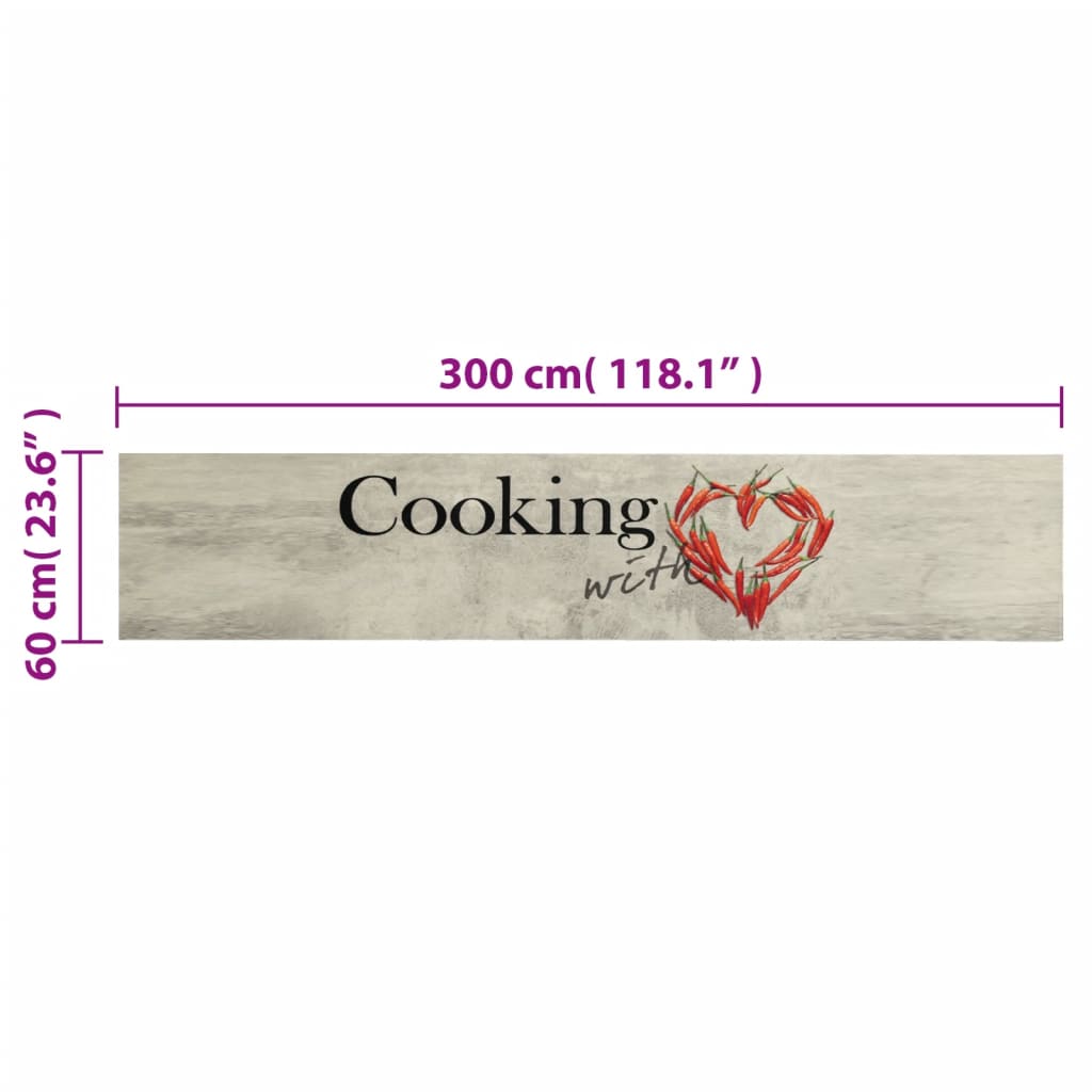 Tapis de cuisine lavable imprimé de piment Cooking 60x300 cm