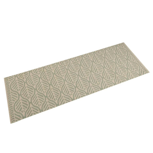 Tapis de cuisine lavable impression feuilles 45x150 cm velours