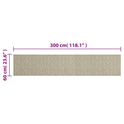 Tapis de cuisine lavable impression feuilles 60x300 cm velours