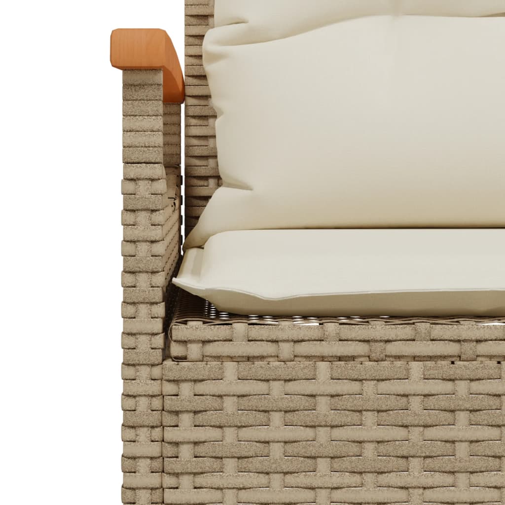 Banc de jardin avec coussins 116x62,5x74cm beige résine tressée