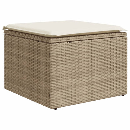 Salon de jardin avec coussins 6 pcs beige résine tressée