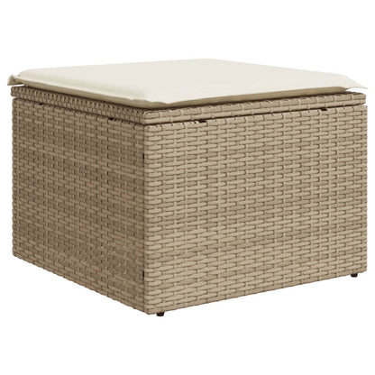 Salon de jardin avec coussins 5 pcs beige résine tressée